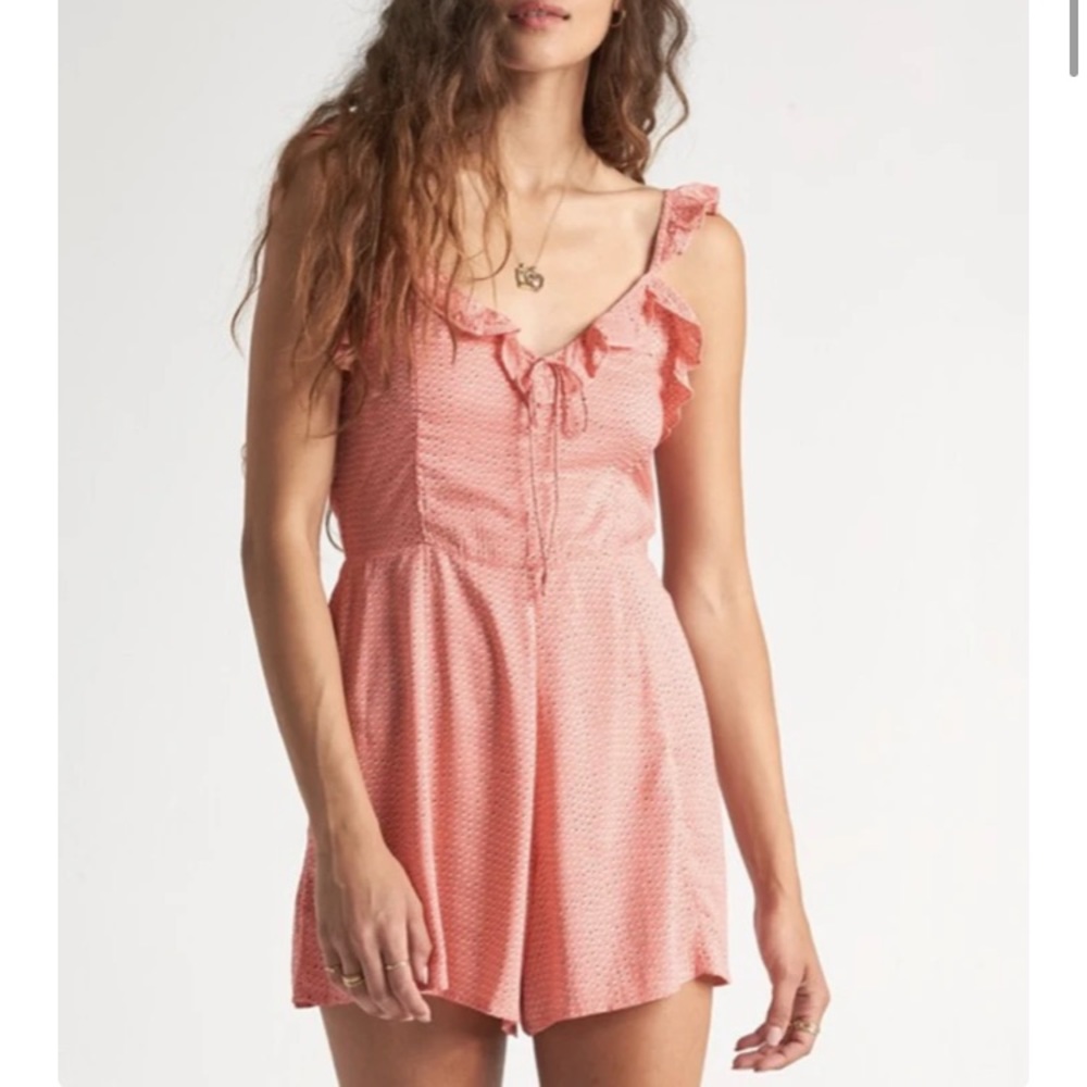 Billabong Flirty Free Print Romper Coral M